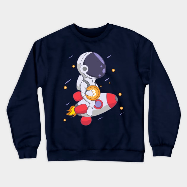 Astronaut bring Bitcoin to the moon Crewneck Sweatshirt by Nashesa.pol